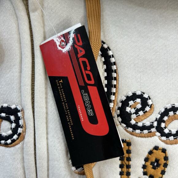 NWT Vintage Y2K Paco Jeans HoodieMens Large Embroidered Spellout LogoStreetwear - Picture 9 of 13